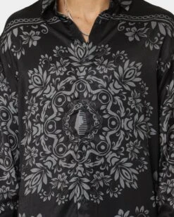 Last Kings Floridian Long Sleeve Button Up Black -Fashion Clothing Store 02036677 YB001 mens 0030