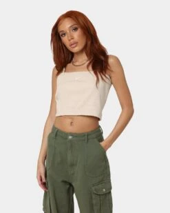 Nike Women's Sportswear Essential Ribbed Crop Top Sanddrift