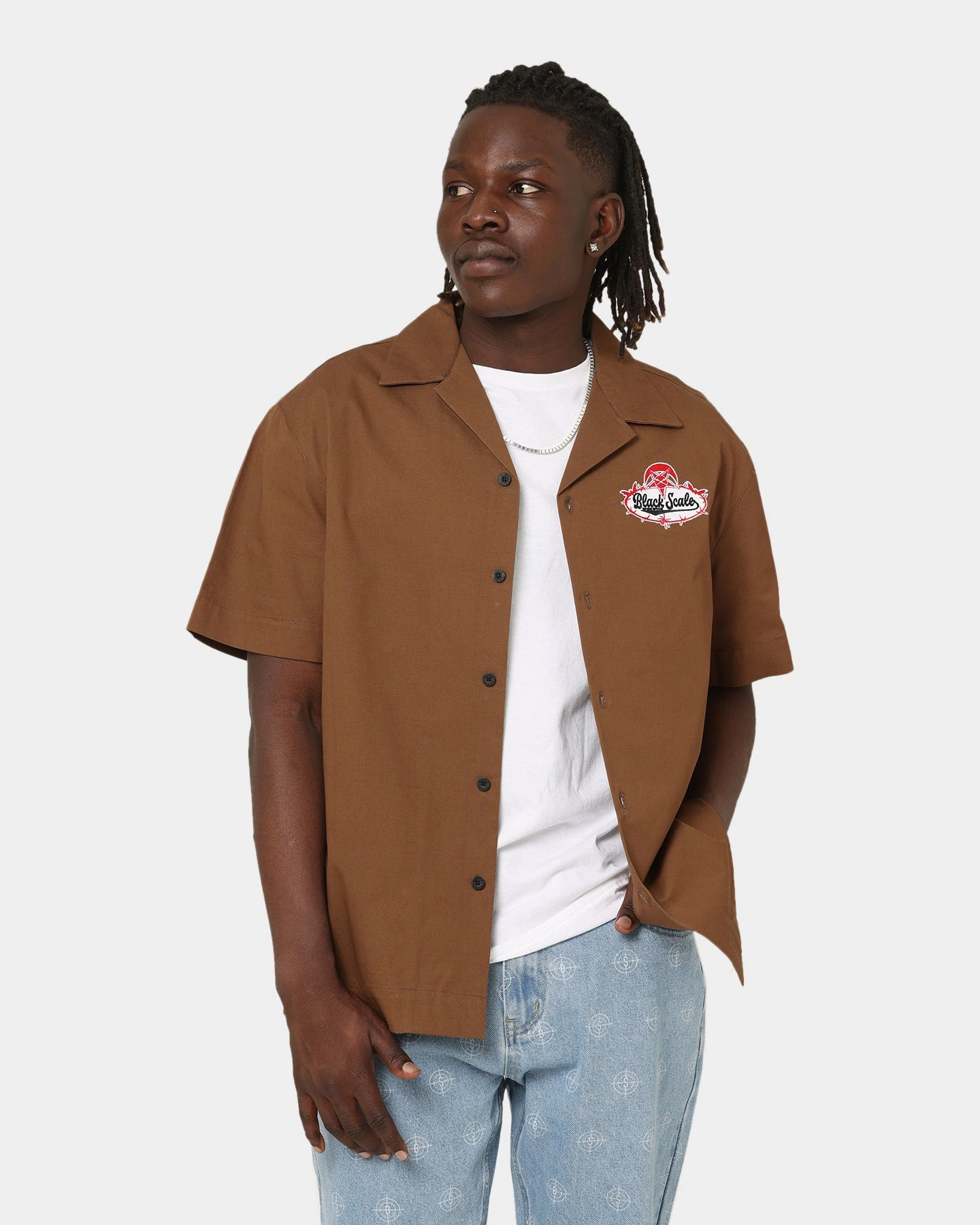 Black Scale Workwear Button Up Shirt Brown 3 Black Scale Workwear Button Up Shirt Brown