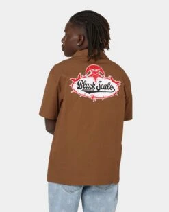 Black Scale Workwear Button Up Shirt Brown 14 Black Scale Workwear Button Up Shirt Brown -Fashion Clothing Store 02036857 YX300 mens 0020