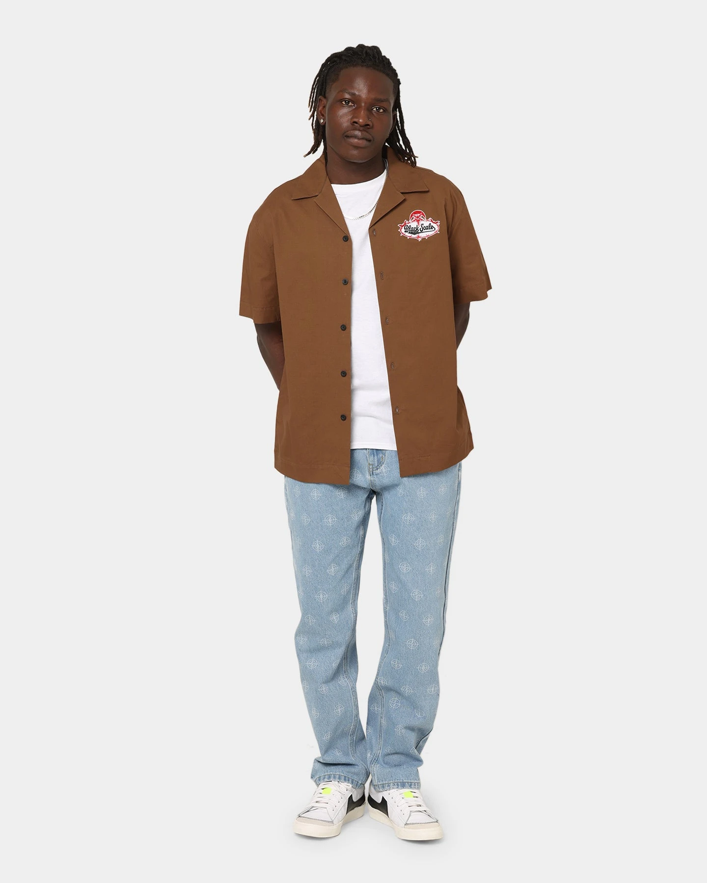 Black Scale Workwear Button Up Shirt Brown 6 Black Scale Workwear Button Up Shirt Brown - Image 4