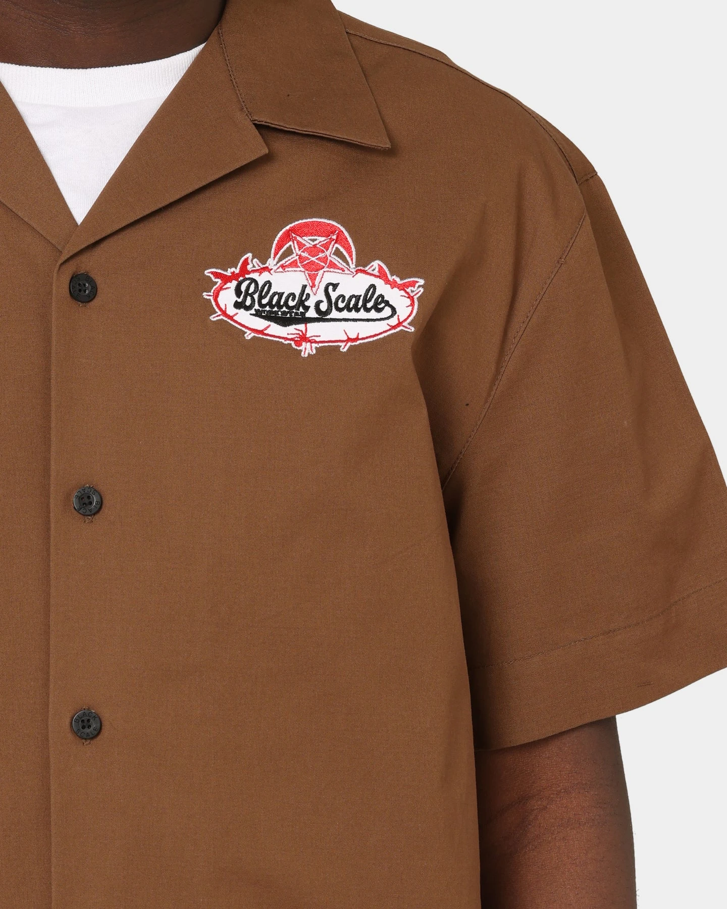 Black Scale Workwear Button Up Shirt Brown 7 Black Scale Workwear Button Up Shirt Brown - Image 5