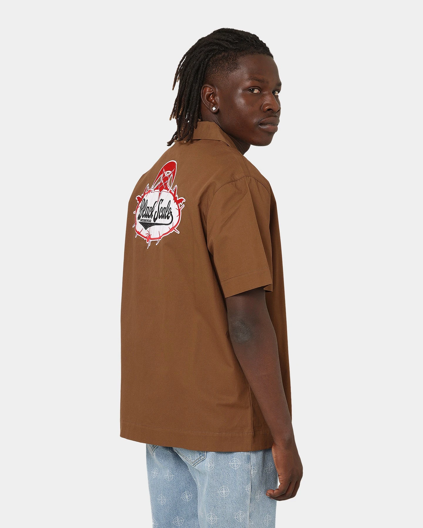 Black Scale Workwear Button Up Shirt Brown 9 Black Scale Workwear Button Up Shirt Brown - Image 7