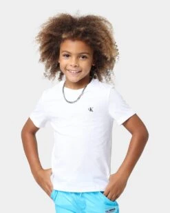 Calvin Klein Kids' Monogram T-Shirt 2 Pack White/Black -Fashion Clothing Store 02037480 YW110 default 0020
