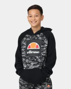 Ellesse Kids' Cervino Junior Overhead Hoodie Camo/Black