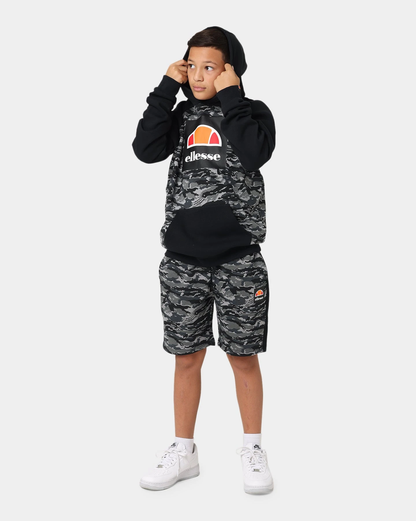 Ellesse Kids' Cervino Junior Overhead Hoodie Camo/Black 4 Ellesse Kids' Cervino Junior Overhead Hoodie Camo/Black - Image 2