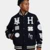 HUF 20 Year Classic H Varsity Jacket Navy 1 HUF 20 Year Classic H Varsity Jacket Navy -Fashion Clothing Store 02038303 YN200 mens 0010 1