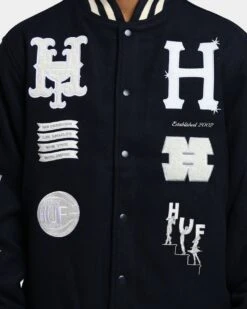 HUF 20 Year Classic H Varsity Jacket Navy 12 HUF 20 Year Classic H Varsity Jacket Navy -Fashion Clothing Store 02038303 YN200 mens 0030