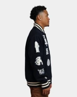 HUF 20 Year Classic H Varsity Jacket Navy 14 HUF 20 Year Classic H Varsity Jacket Navy -Fashion Clothing Store 02038303 YN200 mens 0050