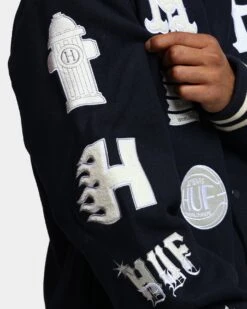 HUF 20 Year Classic H Varsity Jacket Navy 17 HUF 20 Year Classic H Varsity Jacket Navy -Fashion Clothing Store 02038303 YN200 mens 0080