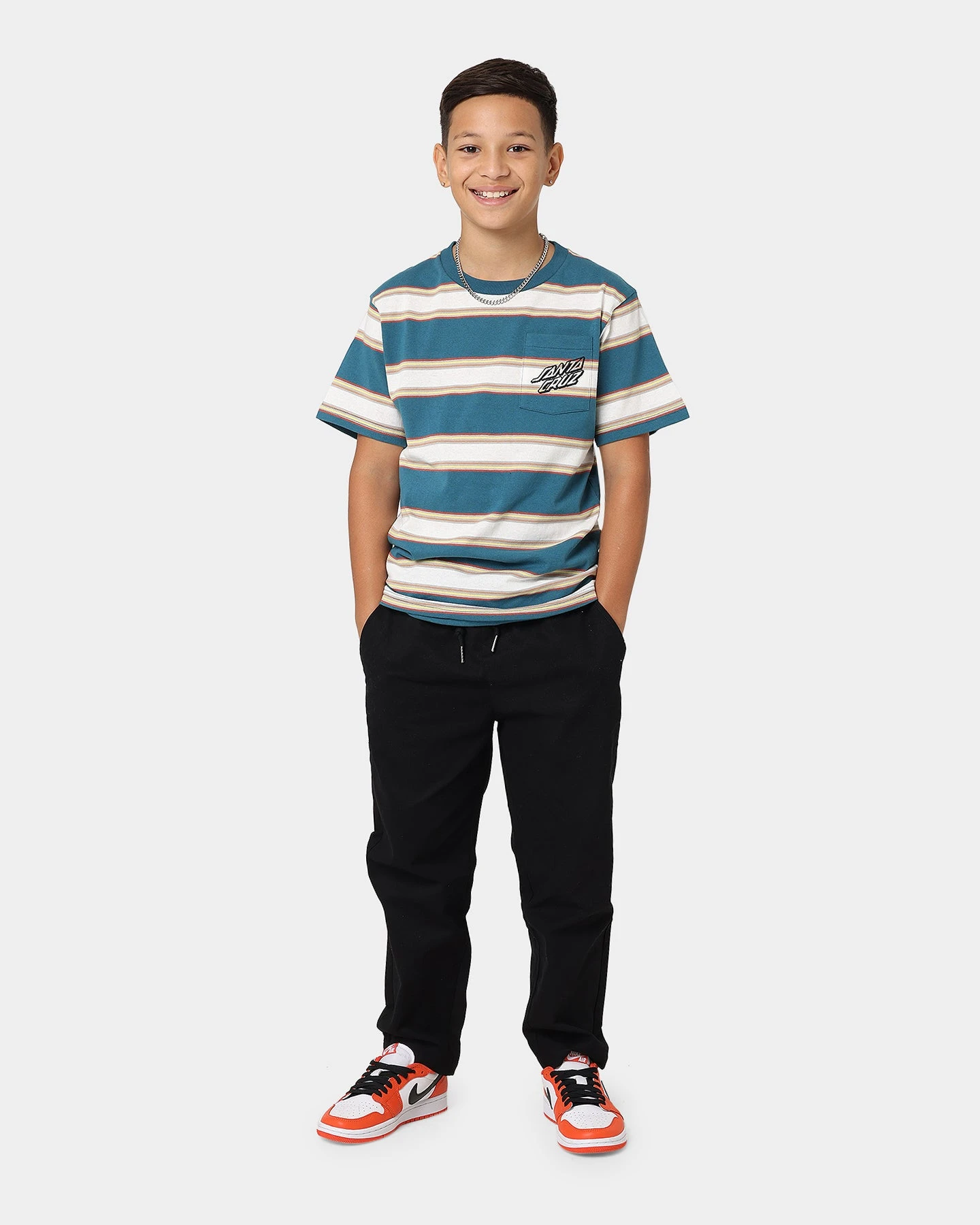 Santa Cruz Kids' Pocket Stripe Yarn Dye T-Shirt Navy Stripe 5 Santa Cruz Kids' Pocket Stripe Yarn Dye T-Shirt Navy Stripe - Image 3