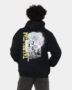 Rats Get Fat Paint Flower Hoodie Black