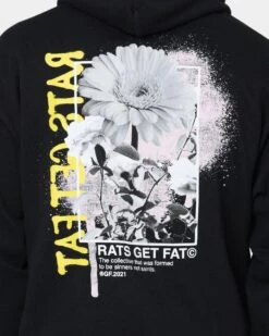 Rats Get Fat Paint Flower Hoodie Black 14 Rats Get Fat Paint Flower Hoodie Black -Fashion Clothing Store 02038736 YB001 mens 0050