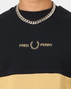 Fred Perry Colour Block Crewneck Desert -Fashion Clothing Store 02038753 YD507 mens 0030