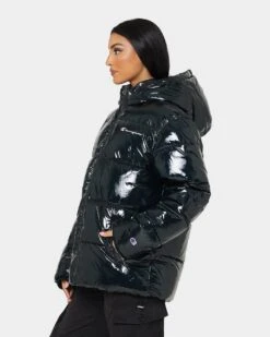 Champion High Shine Puffer Jacket Black -Fashion Clothing Store 02038836 YB001 womens 0060
