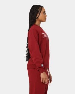 Majestic Athletic Women's New York Yankees Heritage Crewneck Dark Blood -Fashion Clothing Store 02039016 YD184 womens 0050