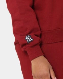 Majestic Athletic Women's New York Yankees Heritage Crewneck Dark Blood -Fashion Clothing Store 02039016 YD184 womens 0070