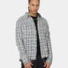 MNML Raw Edge Flannel Shirt Blue/White -Fashion Clothing Store 02040126 YX095 mens 0010