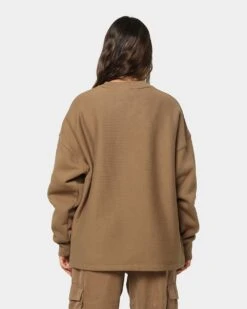 Champion Reverse Weave Relaxed Hem Crewneck Midway Brown -Fashion Clothing Store 02040281 YM291 womens 0050