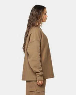 Champion Reverse Weave Relaxed Hem Crewneck Midway Brown -Fashion Clothing Store 02040281 YM291 womens 0070