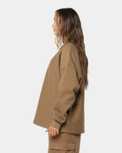Champion Reverse Weave Relaxed Hem Crewneck Midway Brown -Fashion Clothing Store 02040281 YM291 womens 0080
