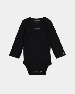 Calvin Klein Infants' Stacked Logo Bodysuit Set 2 Pack CK Black/Bright White -Fashion Clothing Store 02040424 YC967 default 00110