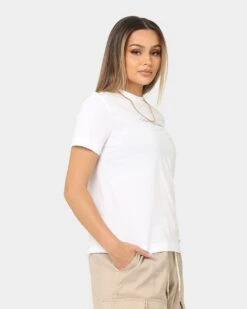 Calvin Klein Women's Shrunken Institutional T-Shirt Bright White -Fashion Clothing Store 02040762 YD396 womens 0050