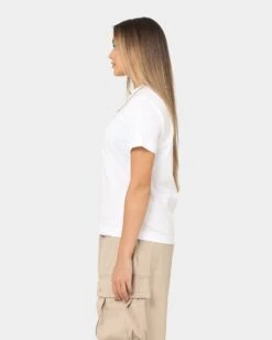 Calvin Klein Women's Shrunken Institutional T-Shirt Bright White -Fashion Clothing Store 02040762 YD396 womens 0060