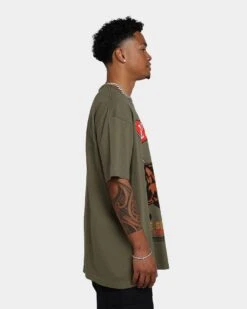 Rats Get Fat Rise Above T-Shirt Military Green -Fashion Clothing Store 02041246 YM093 mens 0050