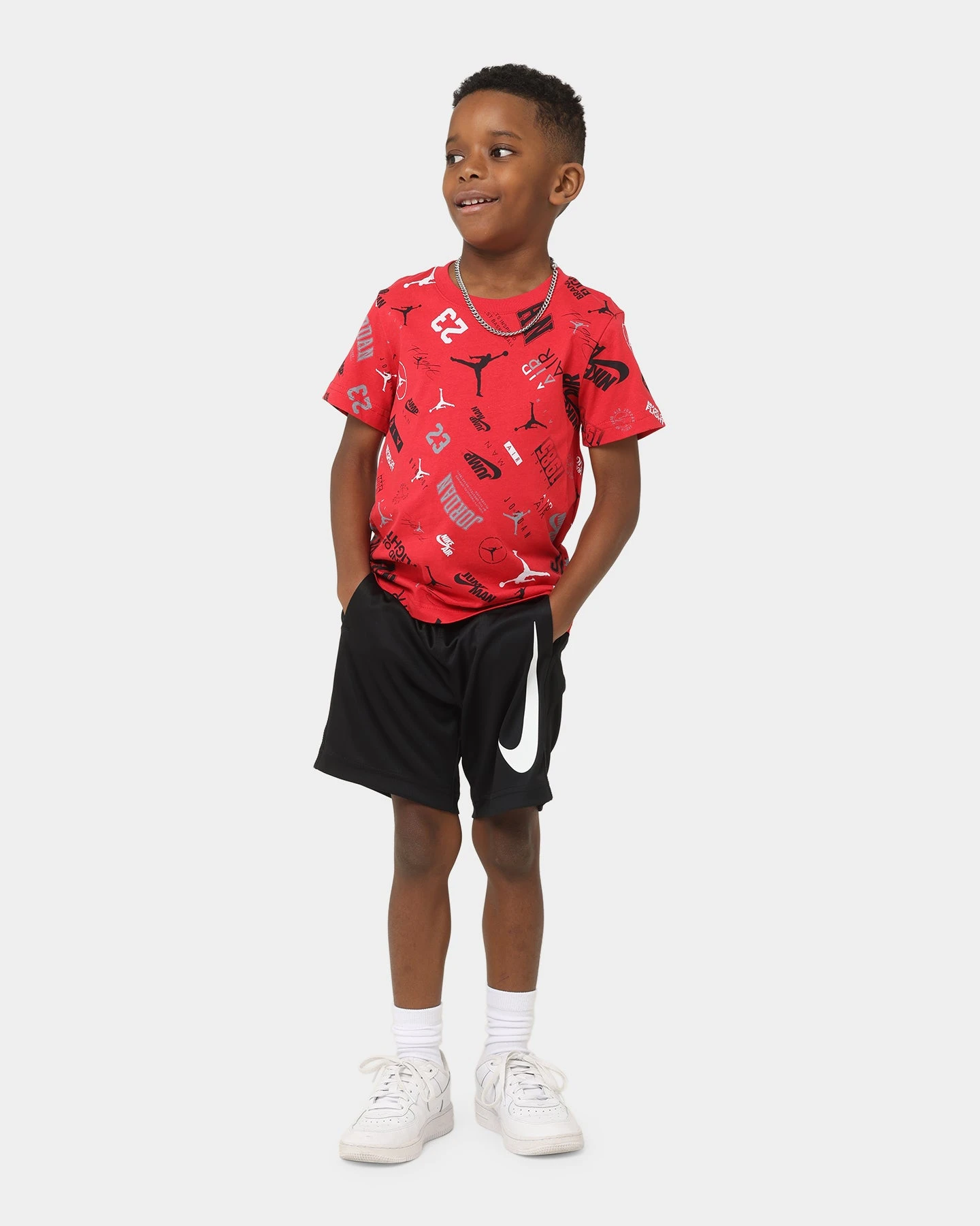 Jordan Kids' Level Up All Over Print Graphic T-Shirt Fire Red 4 Jordan Kids' Level Up All Over Print Graphic T-Shirt Fire Red - Image 2