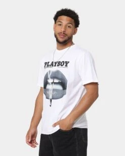 Playboy Monotone Original Fit T-Shirt White -Fashion Clothing Store 02041907 YW100 mens 0060