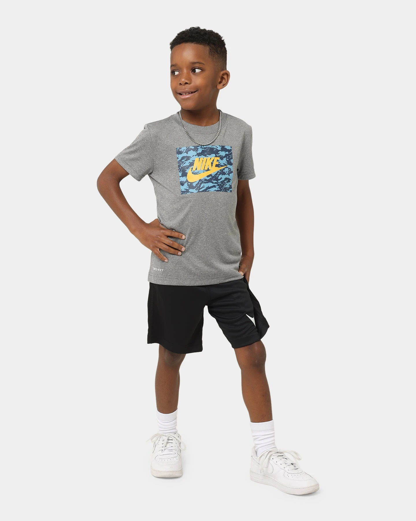 Nike Kids' Camo Futura T-Shirt Grey Heather 4 Nike Kids' Camo Futura T-Shirt Grey Heather - Image 2