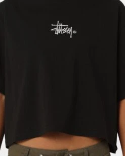Stussy Women's Graffiti Box T-Shirt Black -Fashion Clothing Store 02041954 YB001 womens 030