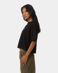 Stussy Women's Graffiti Box T-Shirt Black -Fashion Clothing Store 02041954 YB001 womens 060