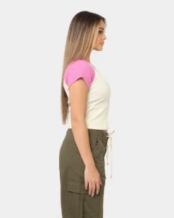 Stussy Women's Graffiti Raglan Baby T-Shirt Bubblegum -Fashion Clothing Store 02041955 YB749 womens 0050