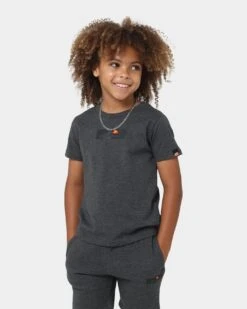 Ellesse Kids' Bravo T-Shirt/Short Set Dark Grey Marle -Fashion Clothing Store 02042046 YG911 default 0020