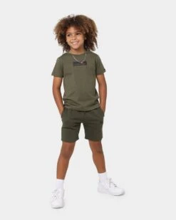 Ellesse Kids' Bravo T-Shirt/Short Set Khaki