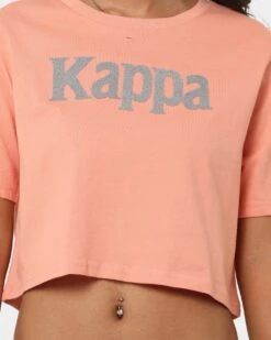 Kappa Women's Authentic Elegraphy T-Shirt Pink Coral -Fashion Clothing Store 02042142 YP556 womens 0030