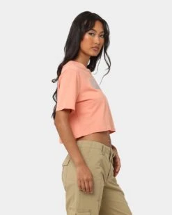 Kappa Women's Authentic Elegraphy T-Shirt Pink Coral -Fashion Clothing Store 02042142 YP556 womens 0050