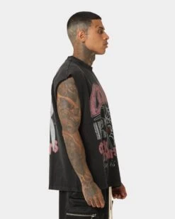 Loiter Dark Hours Oversized Vintage Muscle T-Shirt Vintage Black -Fashion Clothing Store 02042946 YV009 mens 0060