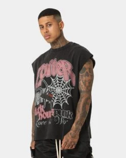 Loiter Dark Hours Oversized Vintage Muscle T-Shirt Vintage Black -Fashion Clothing Store 02042946 YV009 mens 0070