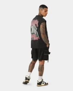 Loiter Dark Hours Oversized Vintage Muscle T-Shirt Vintage Black -Fashion Clothing Store 02042946 YV009 mens 0080