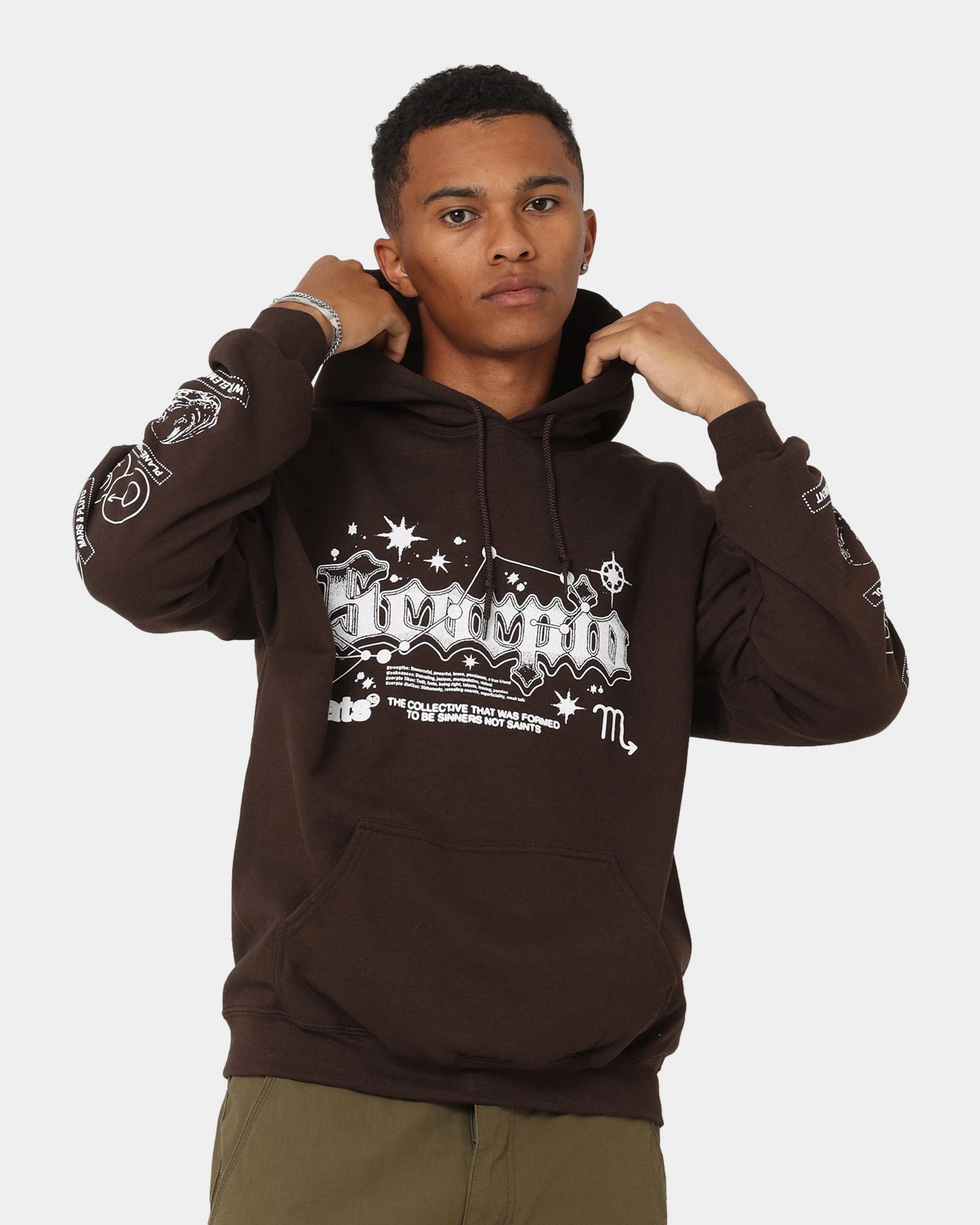 Rats Get Fat Scorpio Hoodie Brown 4 Rats Get Fat Scorpio Hoodie Brown - Image 2