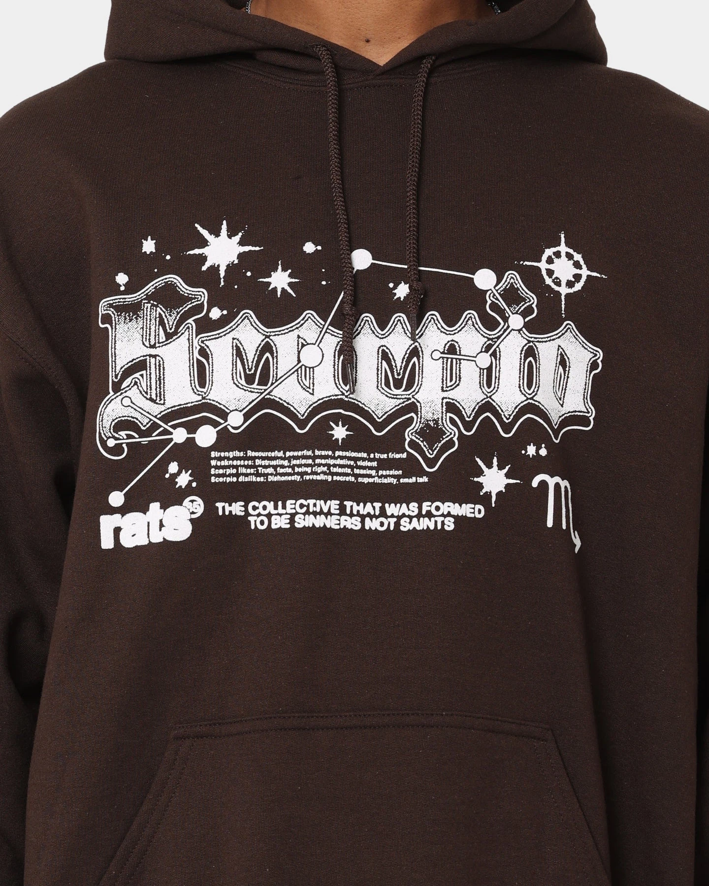 Rats Get Fat Scorpio Hoodie Brown 6 Rats Get Fat Scorpio Hoodie Brown - Image 4