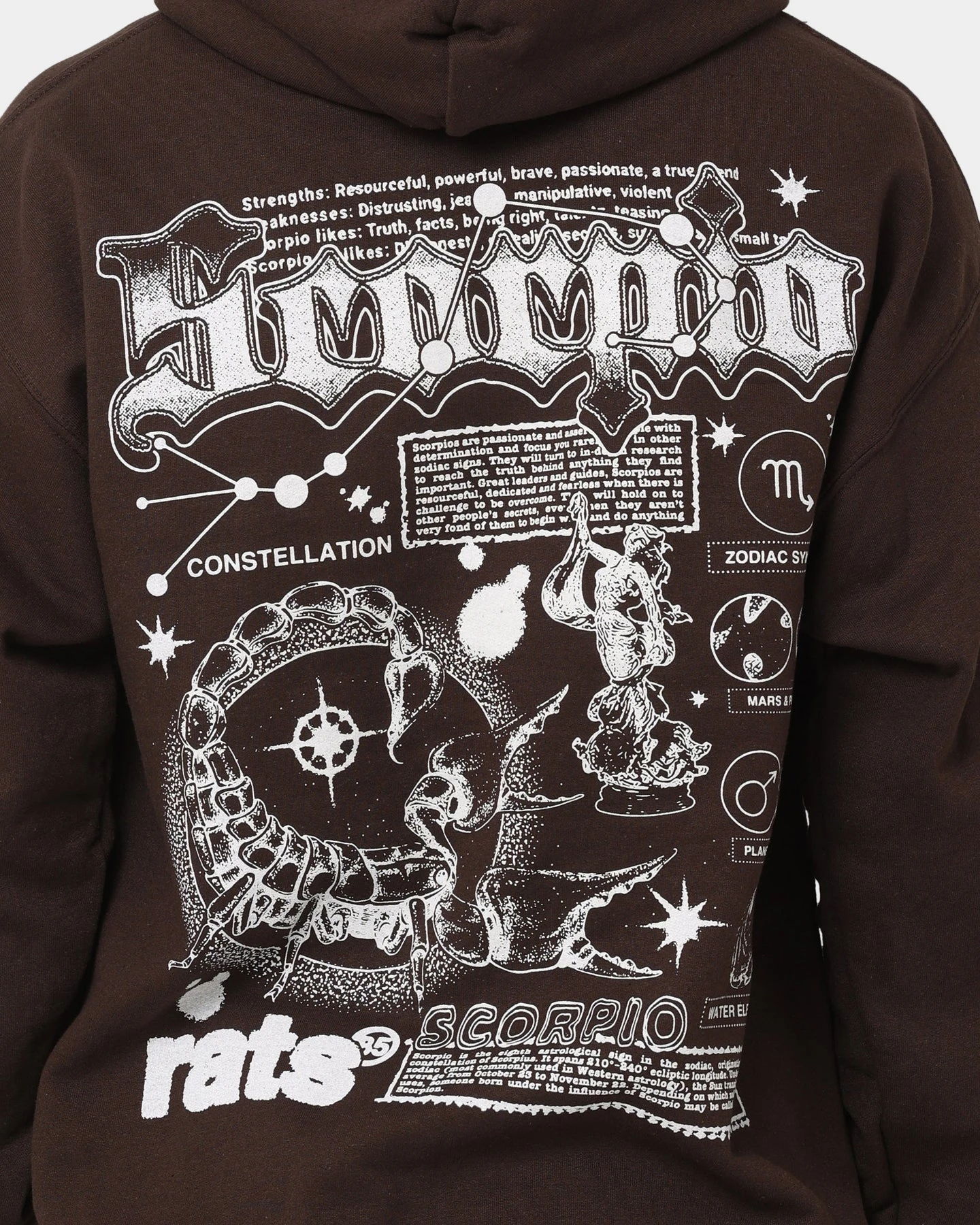 Rats Get Fat Scorpio Hoodie Brown 7 Rats Get Fat Scorpio Hoodie Brown - Image 5