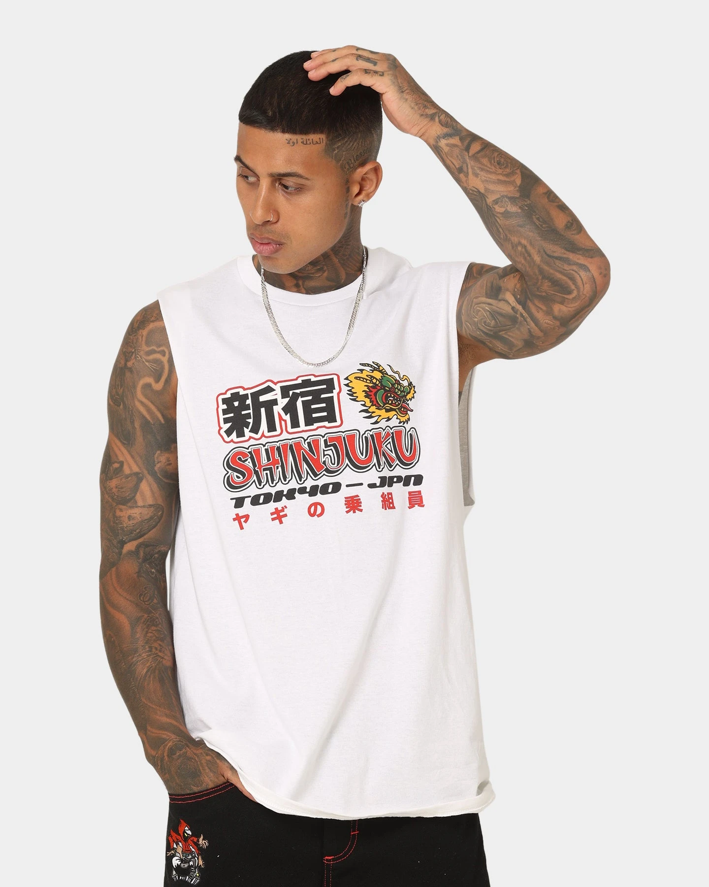 Goat Crew Shinjuku Muscle T-Shirt White 3 Goat Crew Shinjuku Muscle T-Shirt White