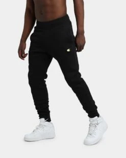 CHAMPION REV WEAVE SCRIPT JOGGER BLACK/GOLD -Fashion Clothing Store 03003690 YB003 mens 0060