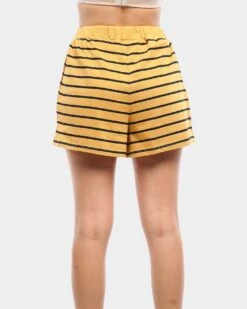 Stussy Women's Cole High Waisted Shorts Ochre/Black -Fashion Clothing Store 03004008 YO028 womens 00025
