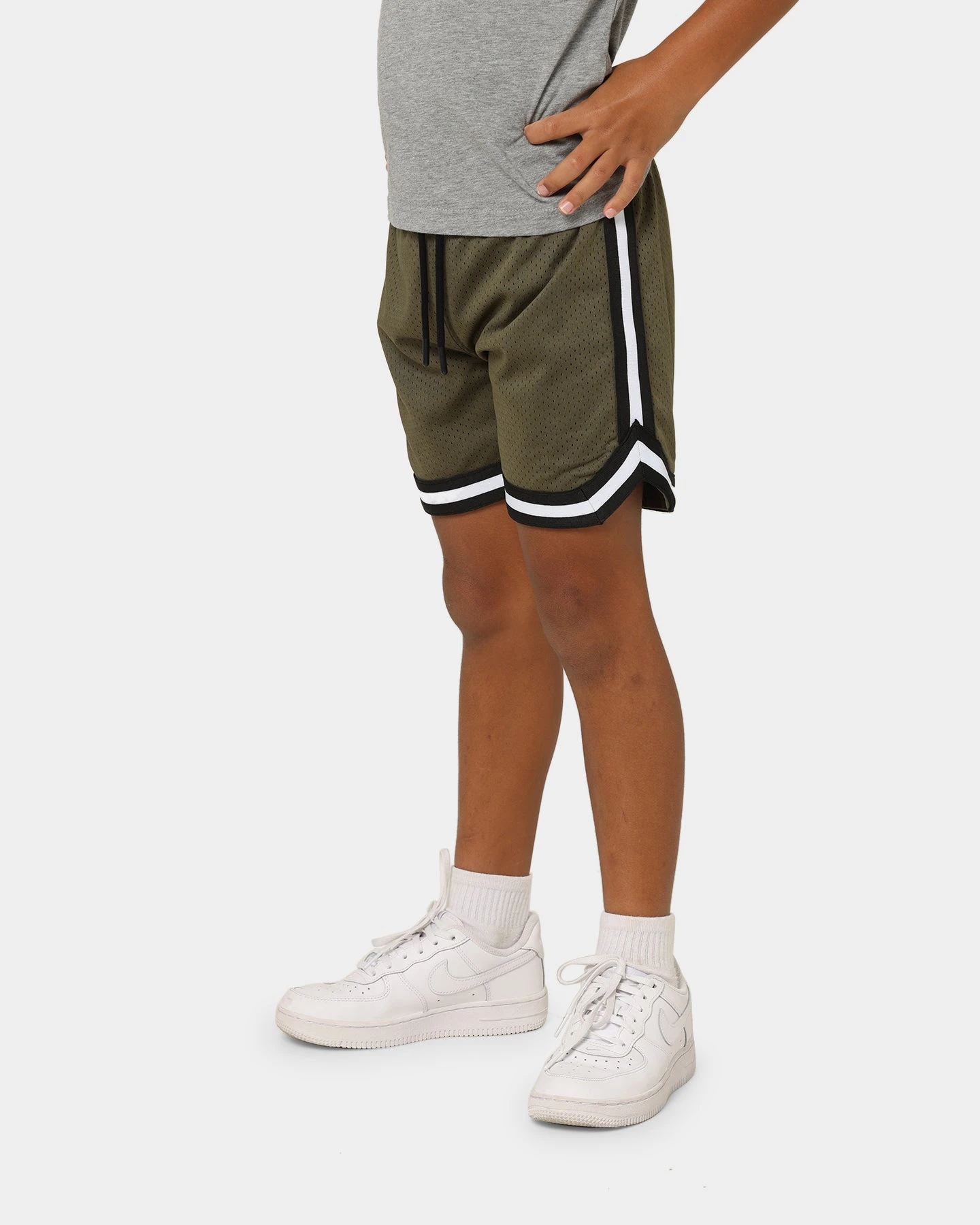 EN ES Kid's Mini Basketball Shorts Army Green 3 EN ES Kid's Mini Basketball Shorts Army Green