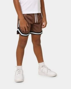 EN ES Kid's Mini Basketball Shorts Brown